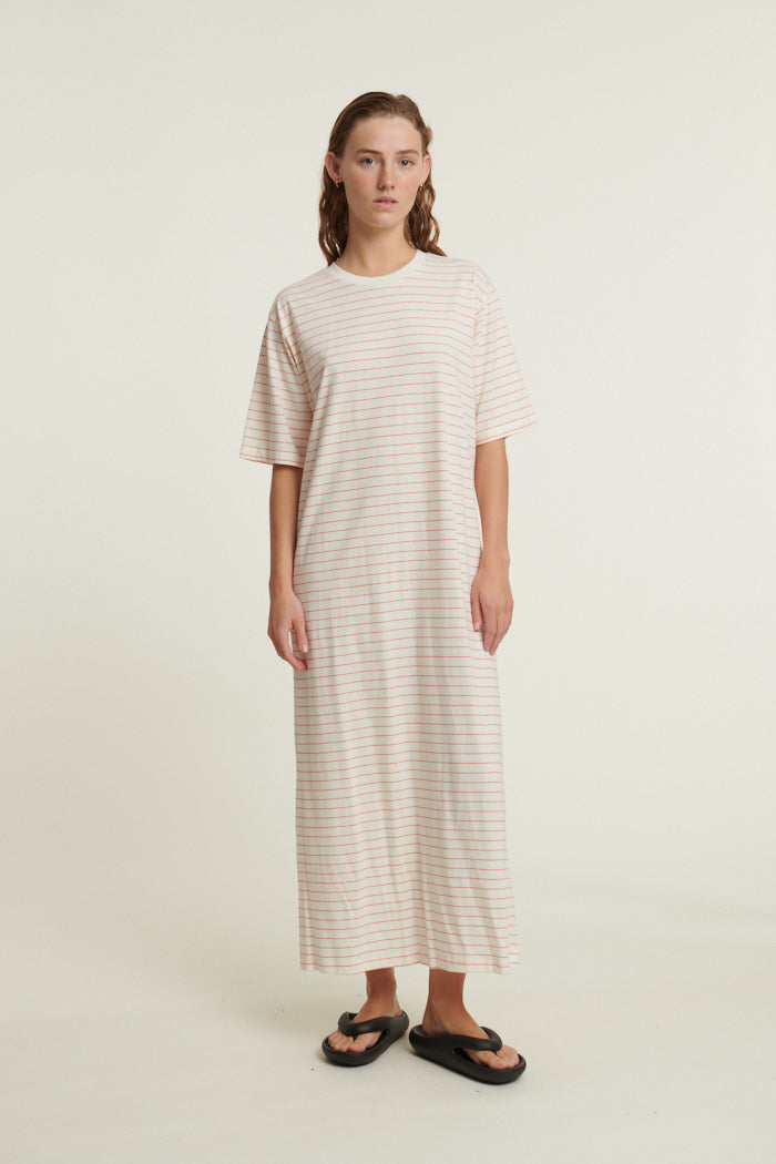 Basic Apparel Raja Striped Dress Kjoler 759 Grenadine / whisper white